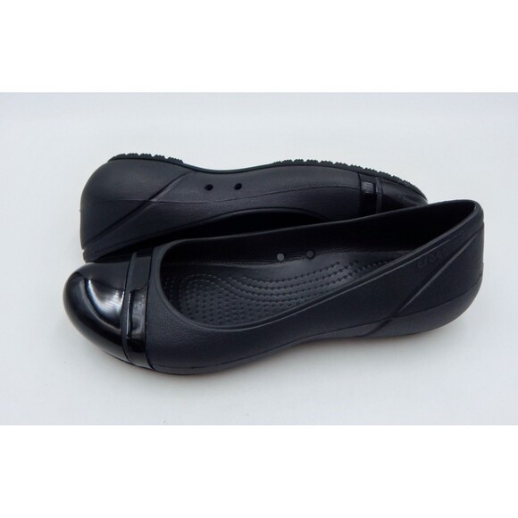 Crocs Women's Gianna Alice Black Ballet Flats Black Cap Toe Shoe Size 8 Slip On - Picture 13 of 13